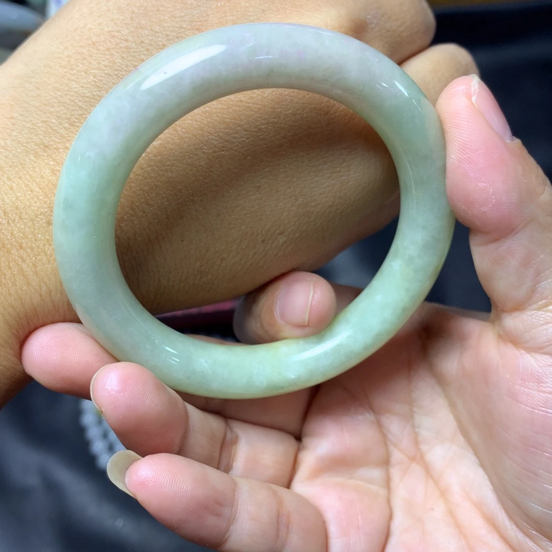 定制翡翠未镶嵌翡翠手镯52圆条纹