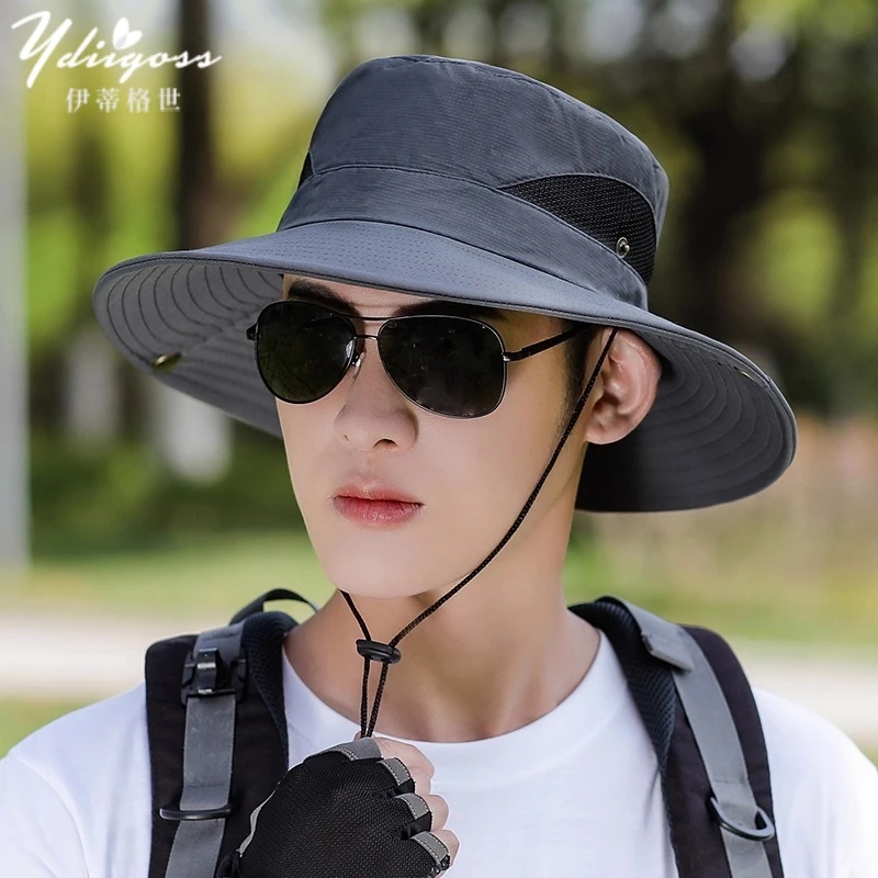 YDIIGOSS渔夫帽夏季速干透气网眼薄款显脸小户外垂钓遮阳防晒盆帽