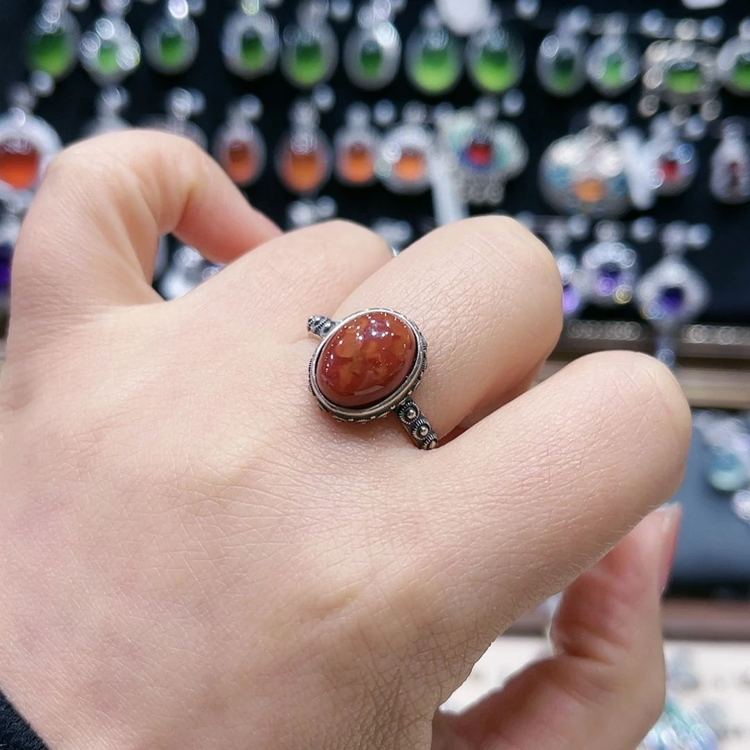 水晶戒指银S925镶嵌
