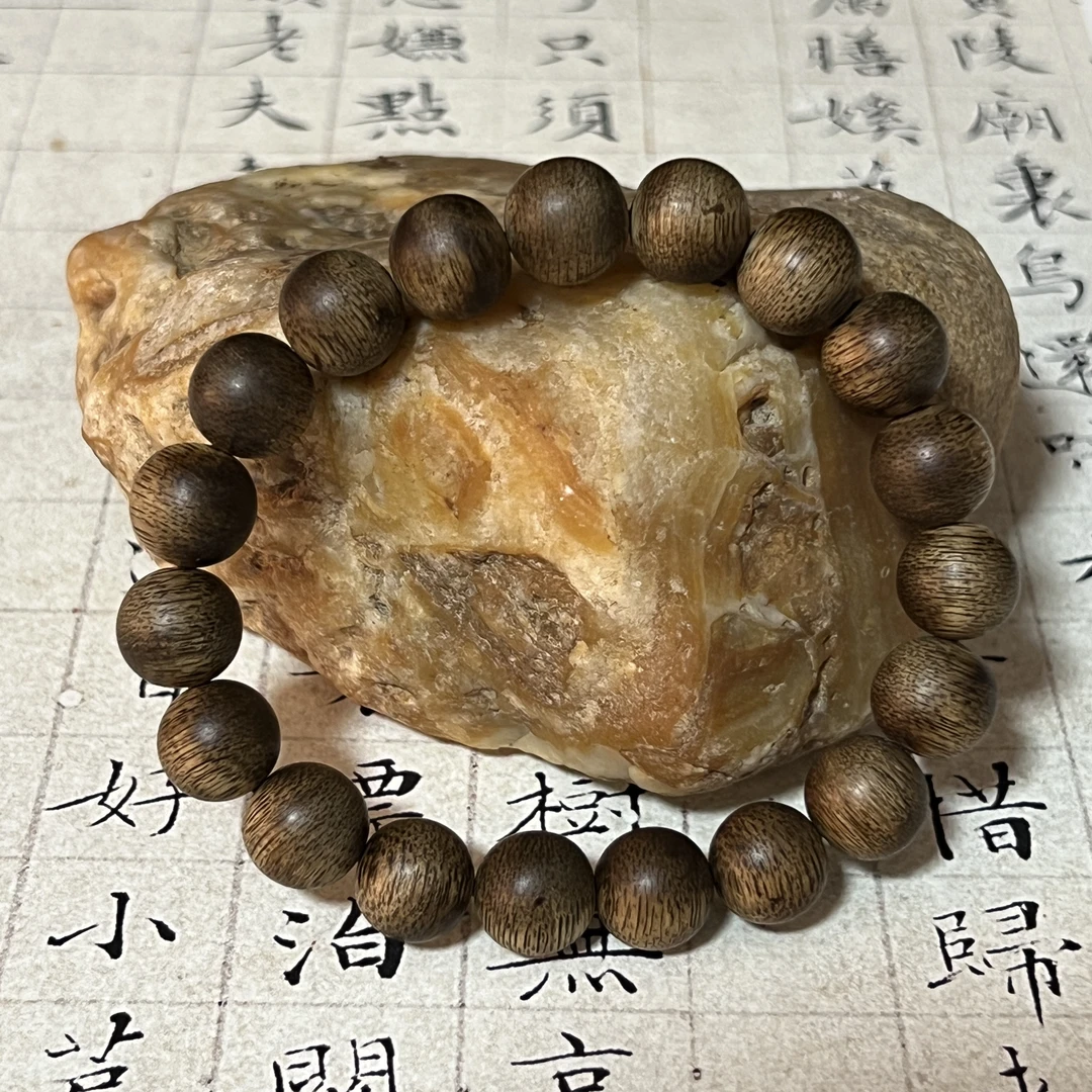 Z-227【达拉干金丝密结蛇皮纹老料】沉香单圈10mm、11.5g
