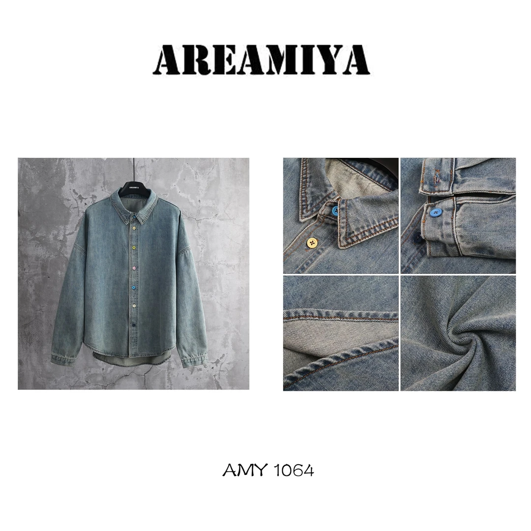 专属减龄彩扣牛仔衬衫AMY1064