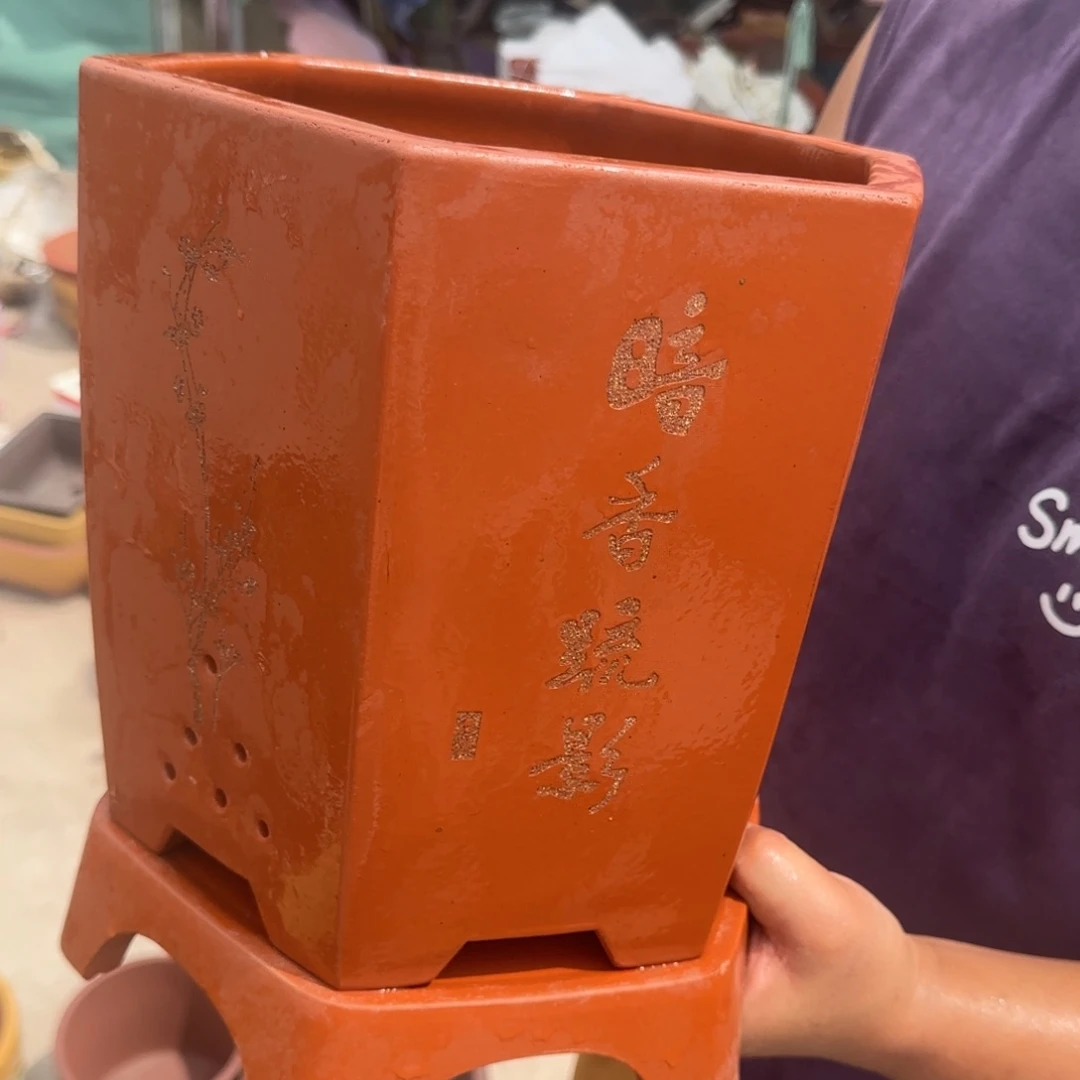 紫砂花盆口径20.23口径