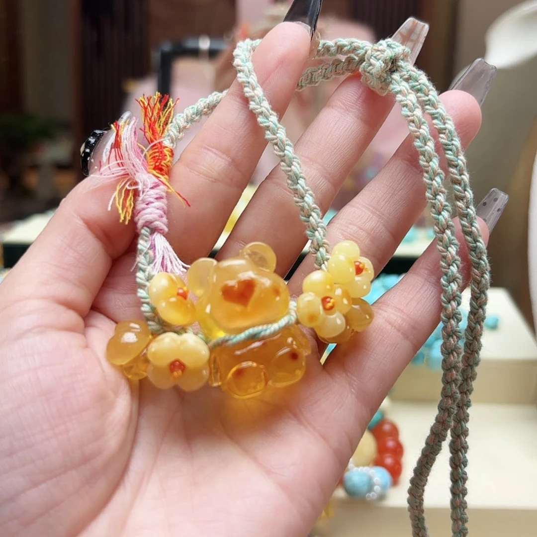 琥珀手链未镶嵌秋*桃琥珀