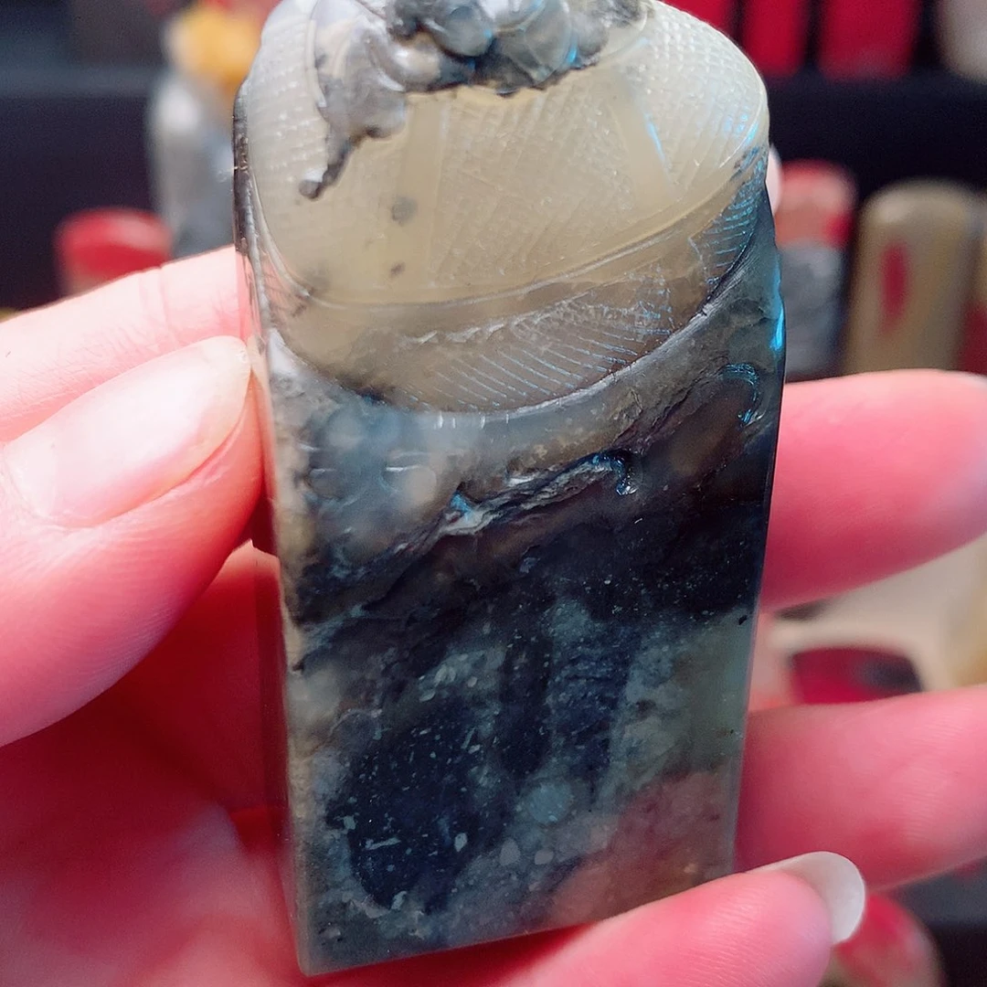 昌化石水墨冻印章