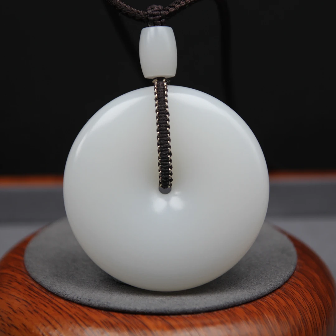 【苏州峰玉坊和田玉】精品和田玉平安扣可戴可盘54*12