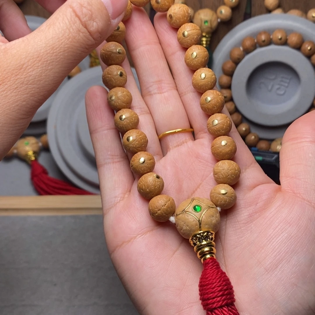 凤眼菩提手串10.6～10.8mm手串铜钉