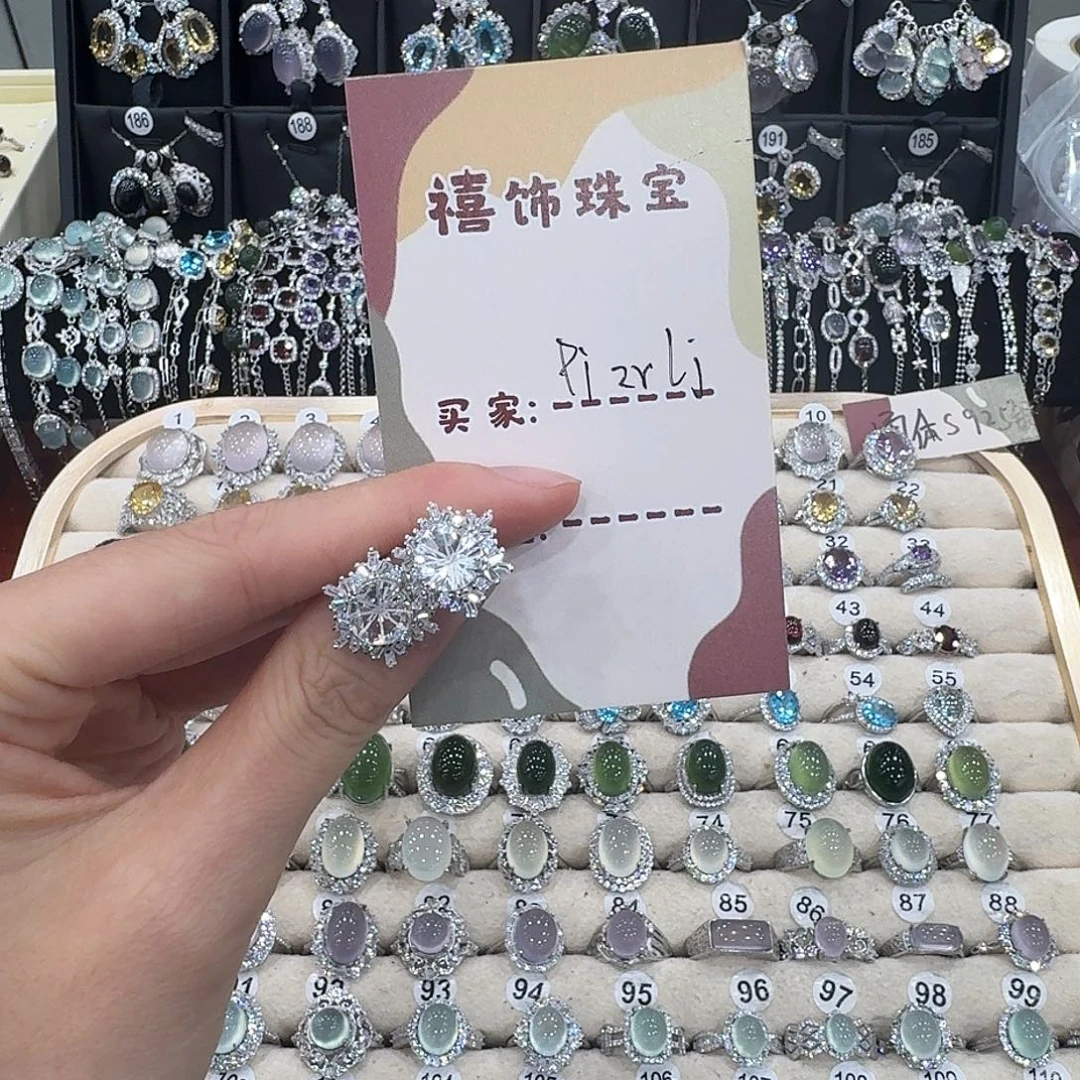 ****j耳饰银S925镶嵌水晶耳钉