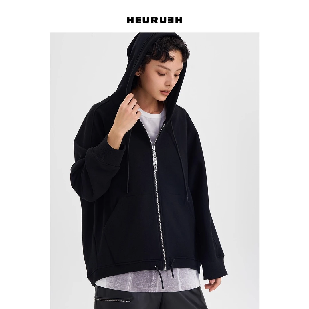 HEURUEH秋冬新品 BALLOON 连帽卫衣开衫通勤运动拉链百搭