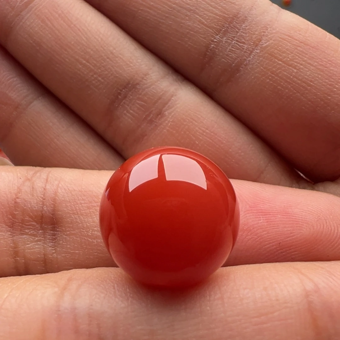 南红玛瑙未镶嵌圆珠15.3