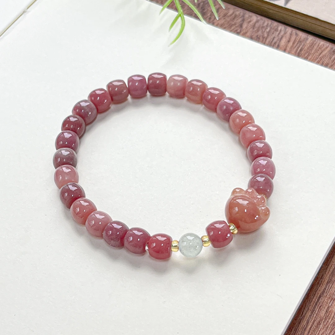 藕粉直鼓月向菩提手串7*6mm    D-A366070