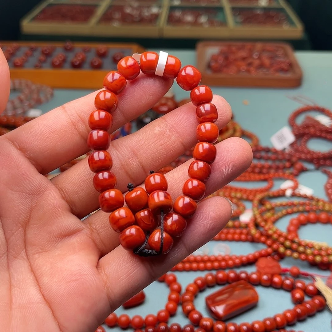 手链未镶嵌南红玛瑙老型牛血红卡9