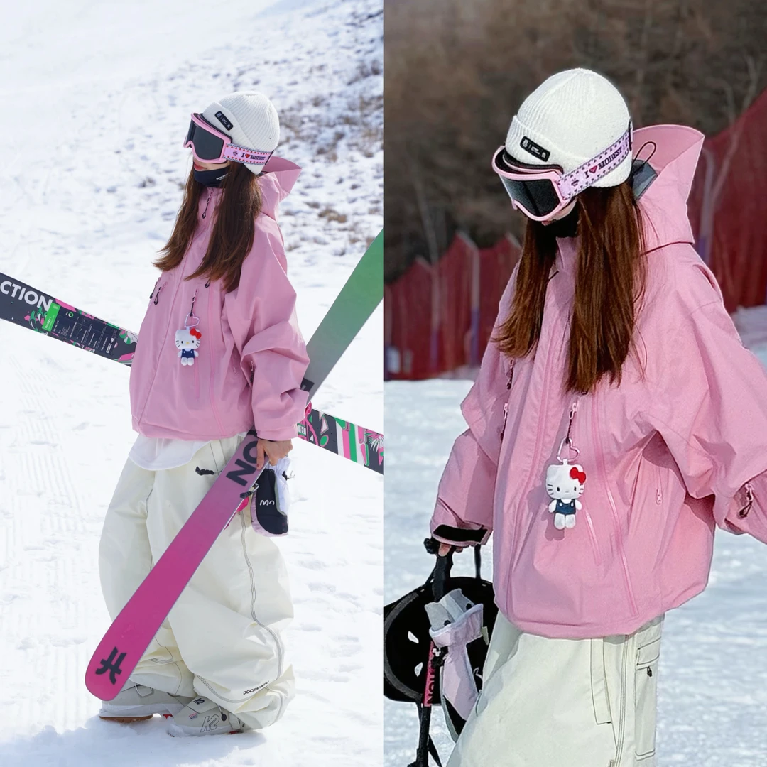 DOCESHEN沈小仙25-26款3L压胶滑雪服仙女粉单板双板自由式