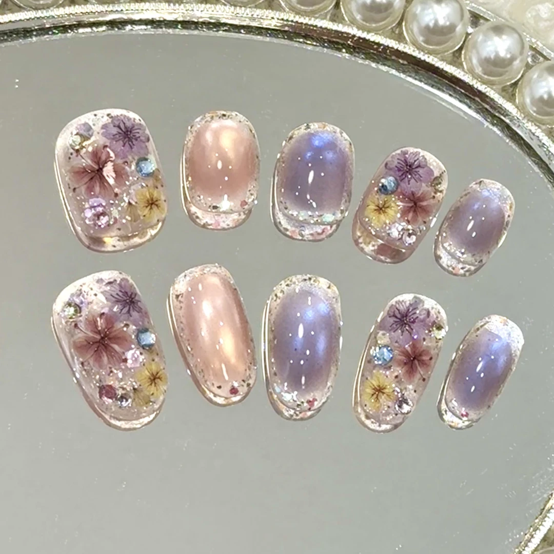 【宝石干花】猫眼设计师 戴小戴美甲纯手工穿戴甲猫眼甲暑假爆闪10