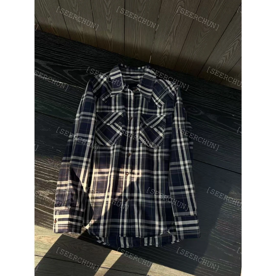 【纯纯女装】SEER CHUN高品质气质极简格子衬衫 51559