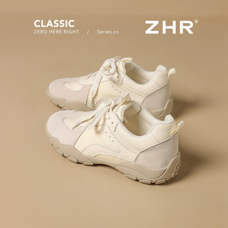 ZHR/则则透德阿甜美风分厚底女鞋女款复古撞色夏季内增高德训拼色