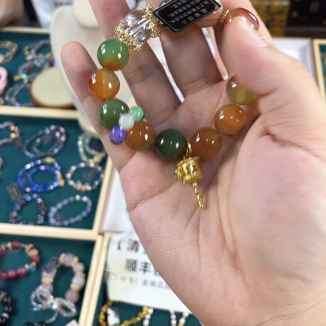 水晶手链银S925镀金镶嵌