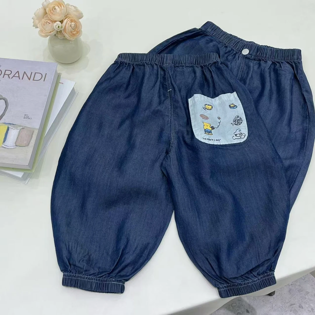 泽泽牛仔加彩色防蚊裤