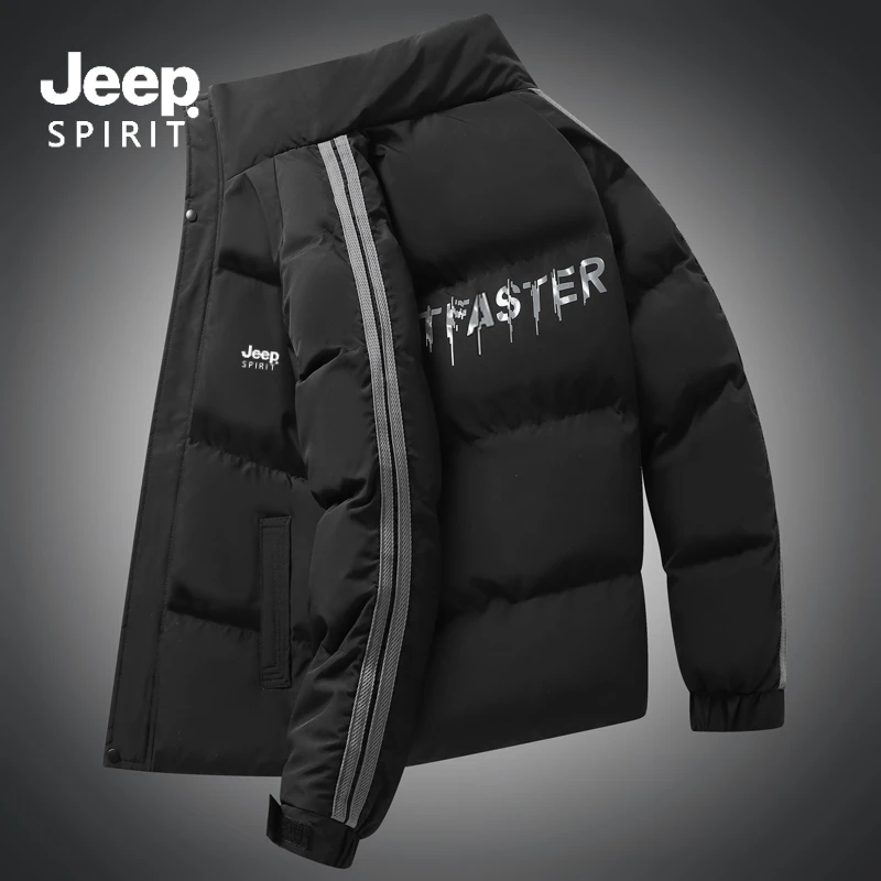 Jeep吉普秋冬季男士棉服大码棉衣加厚保暖防风休闲运动立领外套男