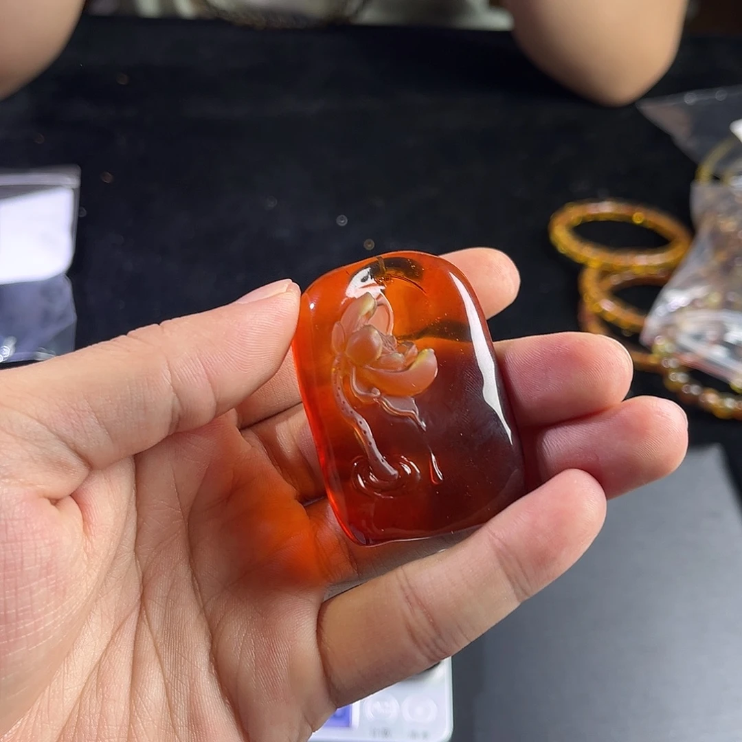 未镶嵌琥珀手链血珀莲花挂件