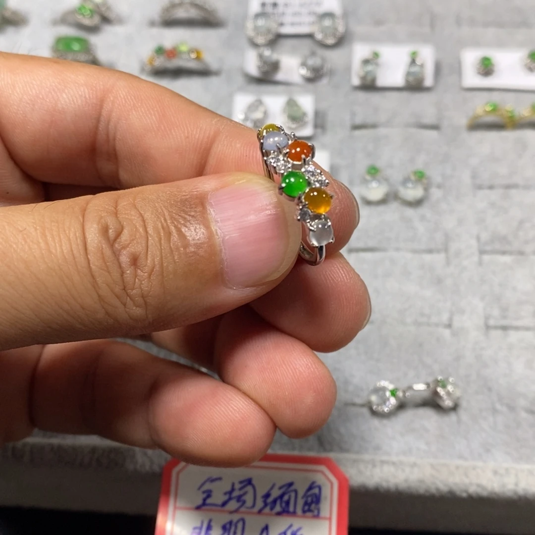 翡翠银S925镶嵌戒指