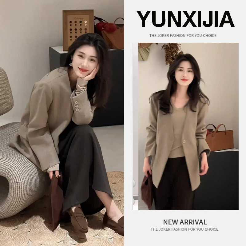 秋季搭配一整套2025年韩系内搭背心轻熟上衣气质半身裙长裙三件套