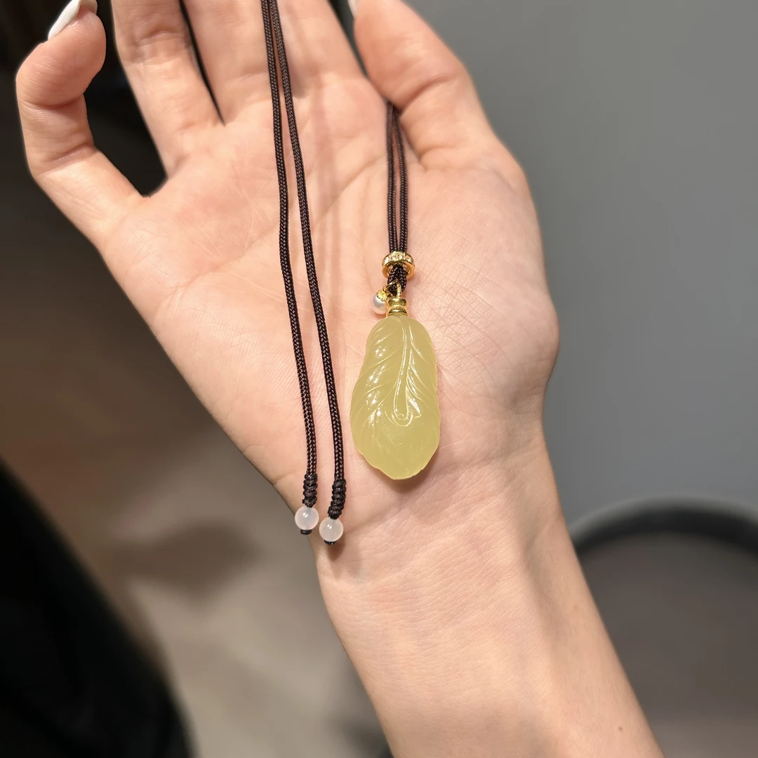 【凤翎】18K金 和田玉项链 J259269