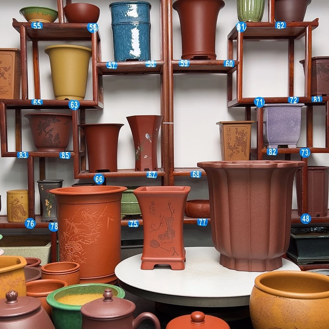 紫砂花盆英**盟圆盆花盆