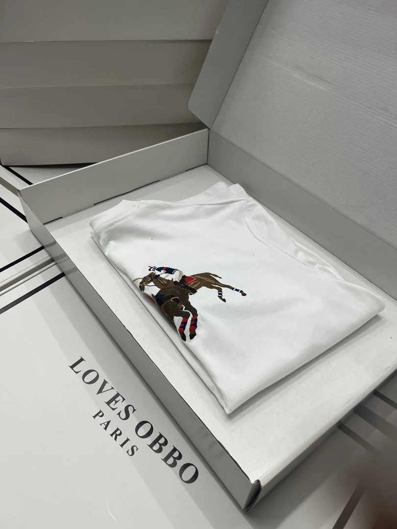 66【皇家骑士】2025夏季百搭轻奢潮流重工艺刺绣圆领T恤