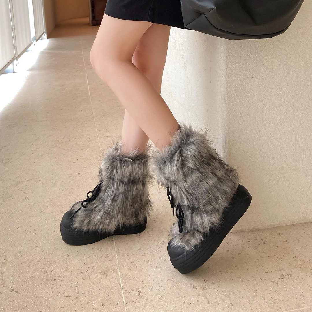 五洋专卖店雪地靴女2025年冬季新款加厚鞋东北防滑保暖百搭短靴