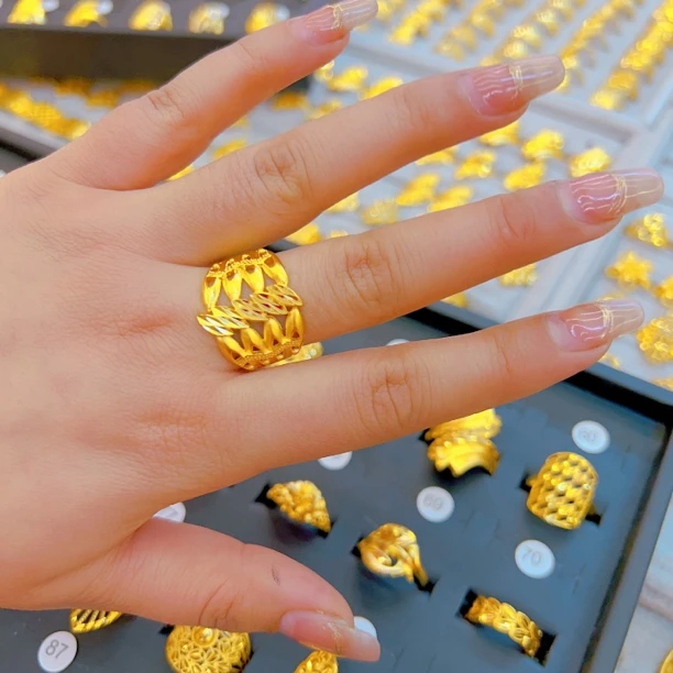 铜合金戒指 104时尚新款简约百搭轻奢甜美女士可调节戒指久不掉色