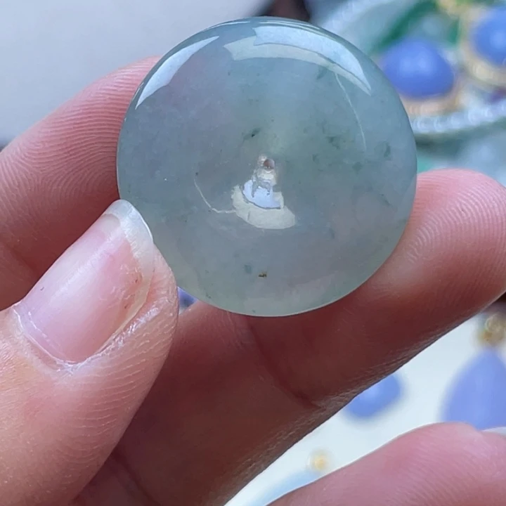 散珠翡翠裸石平安扣