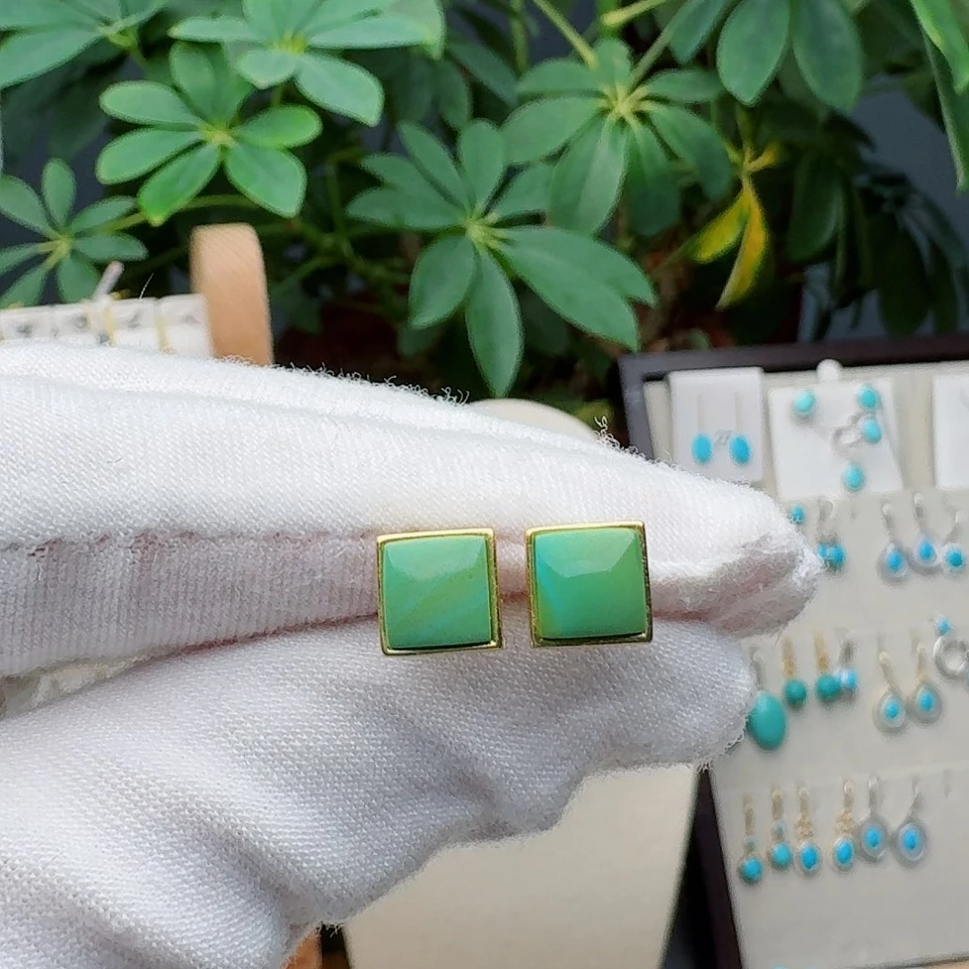 绿松石未镶嵌耳饰耳钉