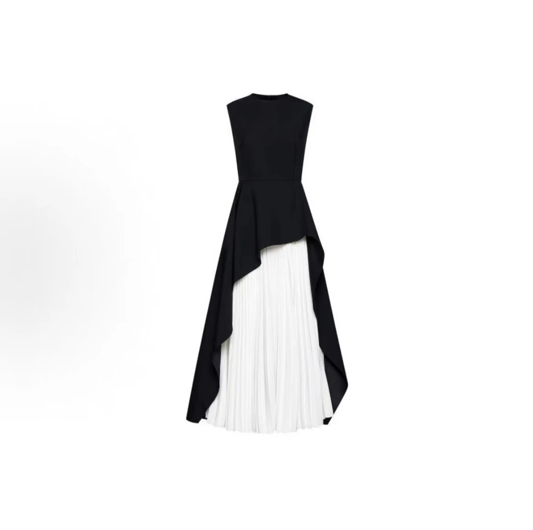 JYX高定法式赫本风拼接设计感气质连衣裙-162