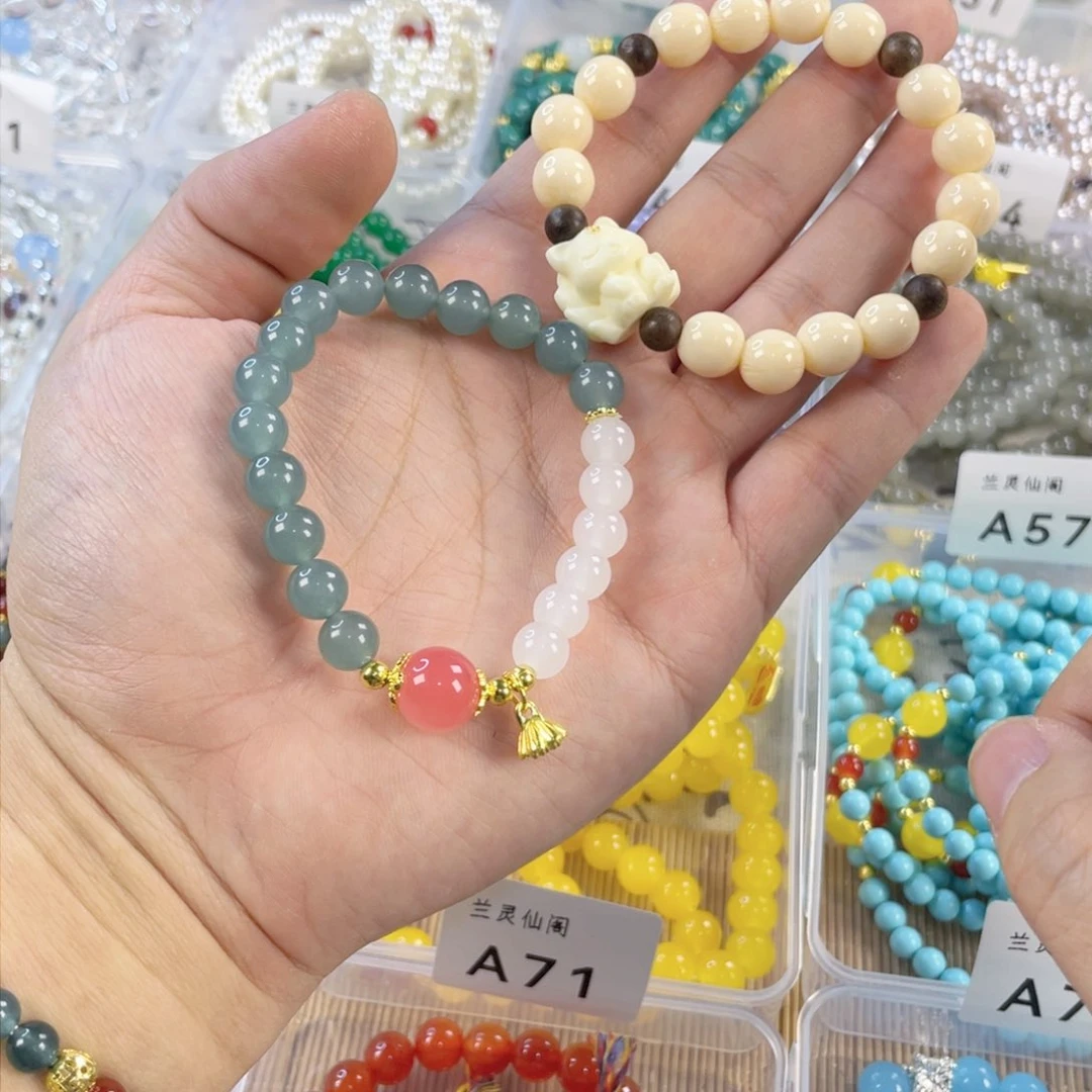 翡翠手饰银S925镀金镶嵌