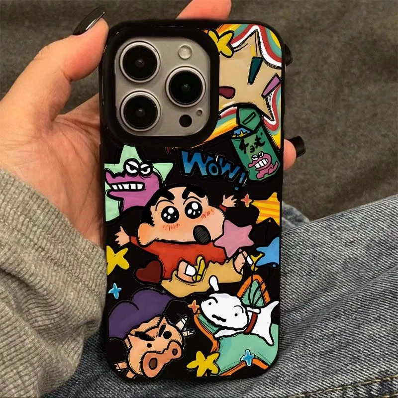 星星小新涂鸦适用苹果16/15pro果冻手机壳华为vivo小米oppo