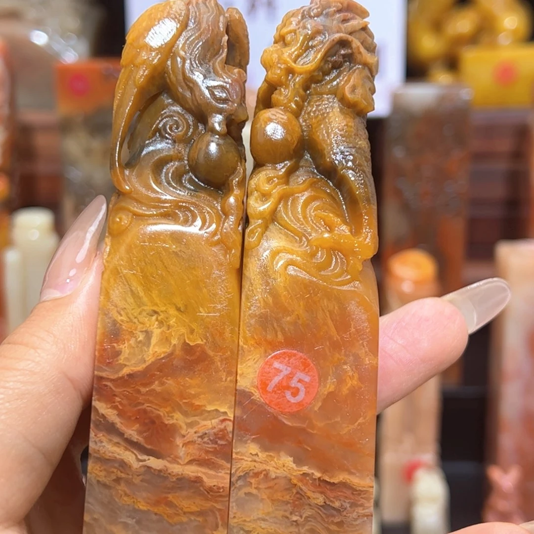 山***间昌化石印石手工制作
