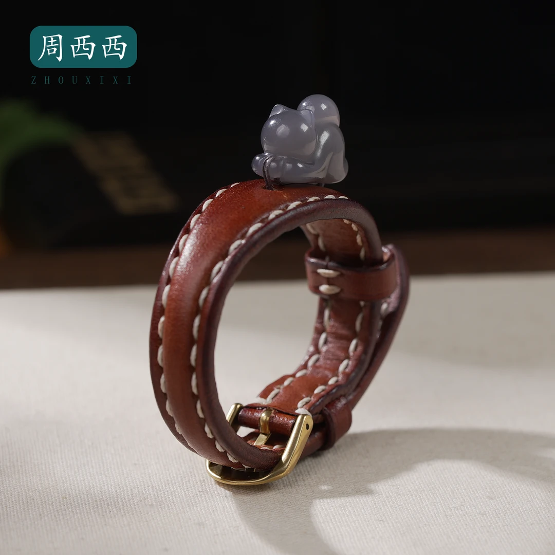 周西西精美烟紫趴趴猫表带长2.3宽1.1高1.3百搭多样性发货19357