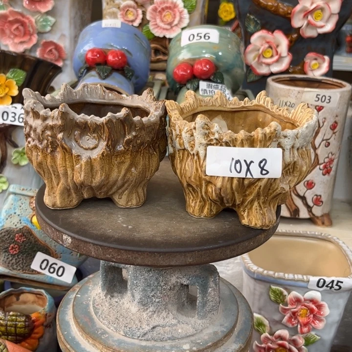 紫砂花盆粗陶材质多肉花盆