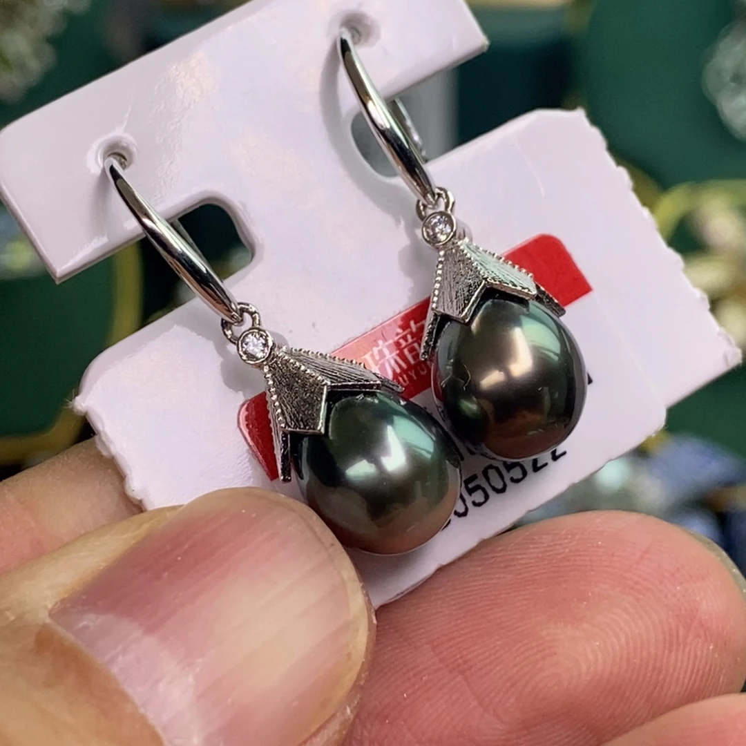 银S925镶嵌耳饰海水珍珠