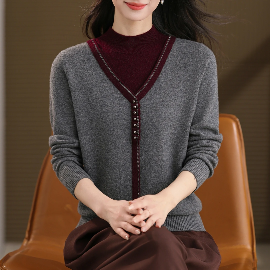 百搭中老年女冬内搭毛衣时尚洋气女装中老年女装