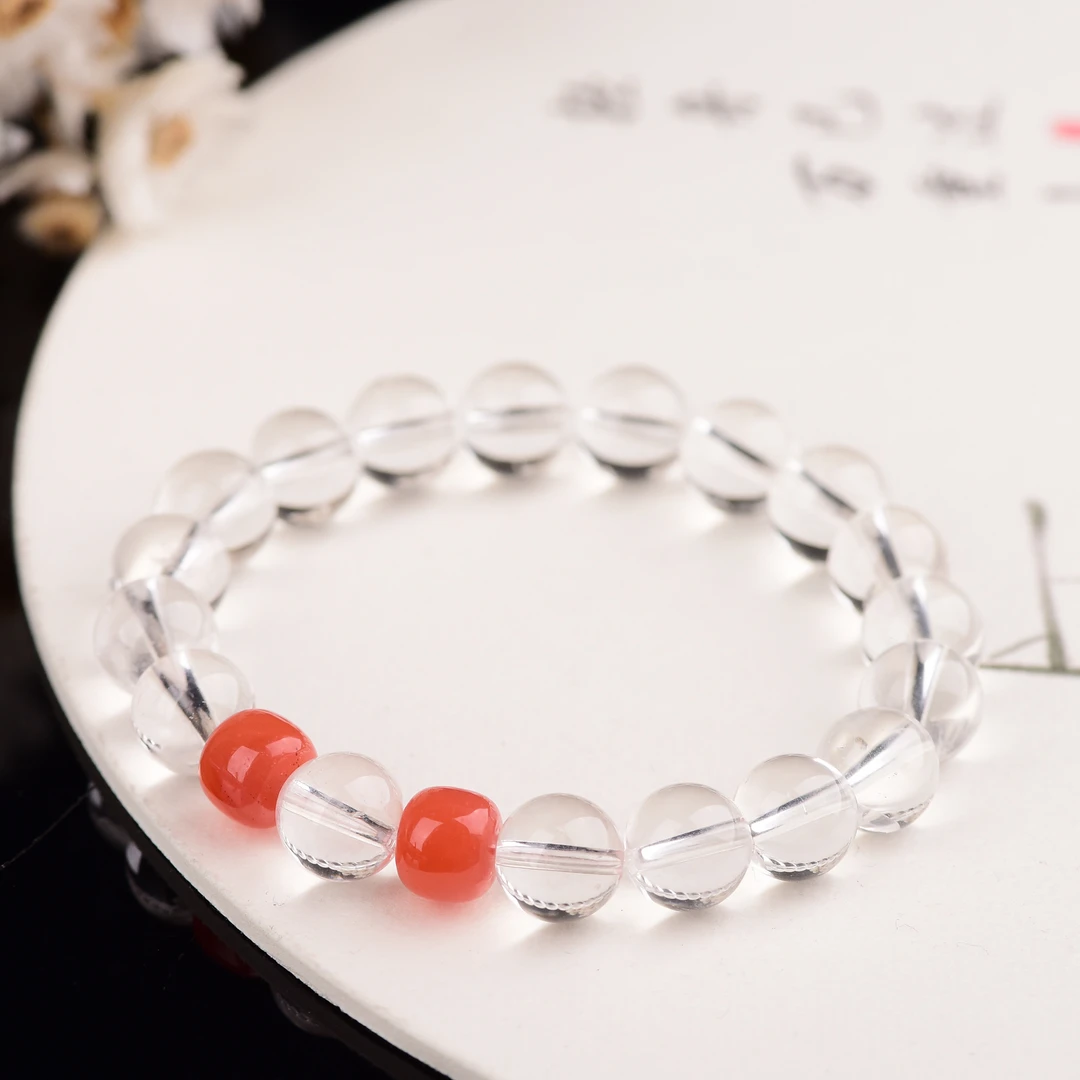 天然白水晶单圈手链