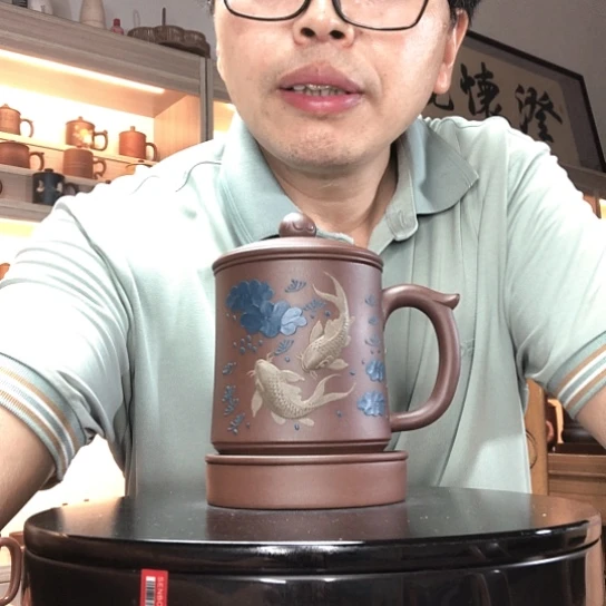 茶杯紫泥五件套年年有余容量400