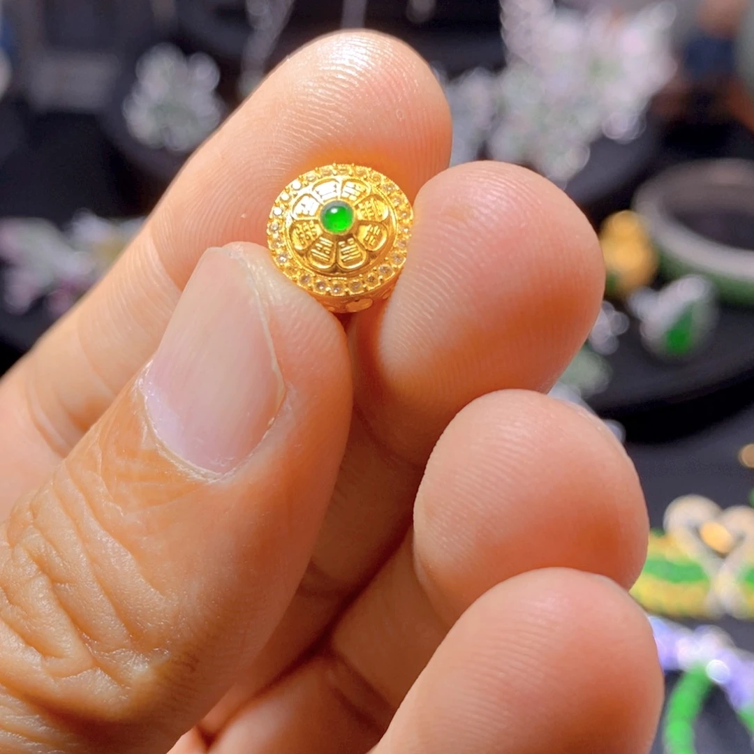 翡翠银S925镶嵌颈饰天然翡翠