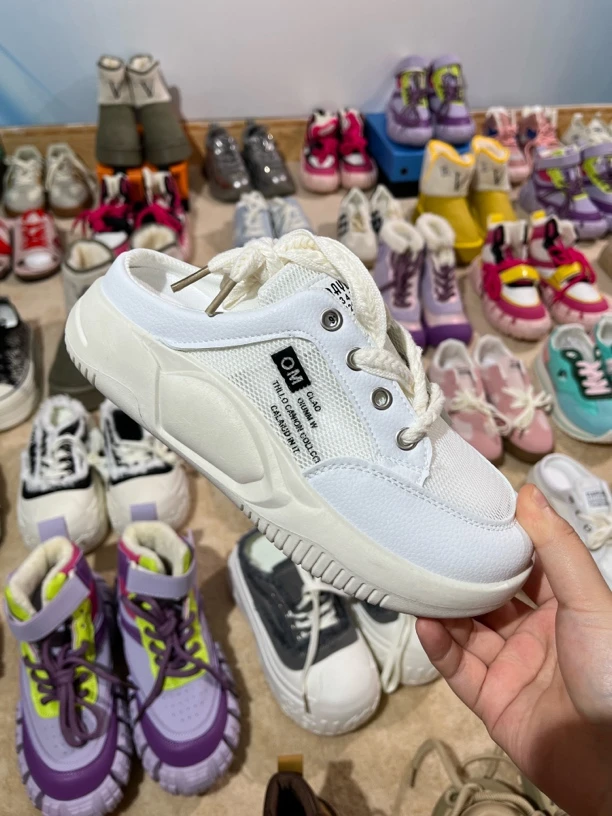 交叉绑带低跟包头休闲风包头拖休闲鞋低帮舒适潮鞋