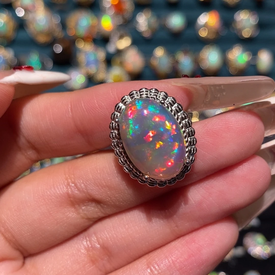 欧泊银S925镶嵌戒指