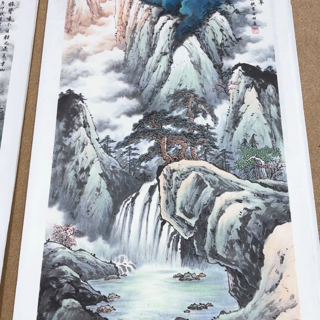 国画晋**道蒙生佑四尺山水朱