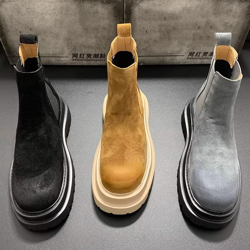 佰胤马丁靴男款高帮春夏2025新款加绒保暖棉英伦男款切尔西马丁靴