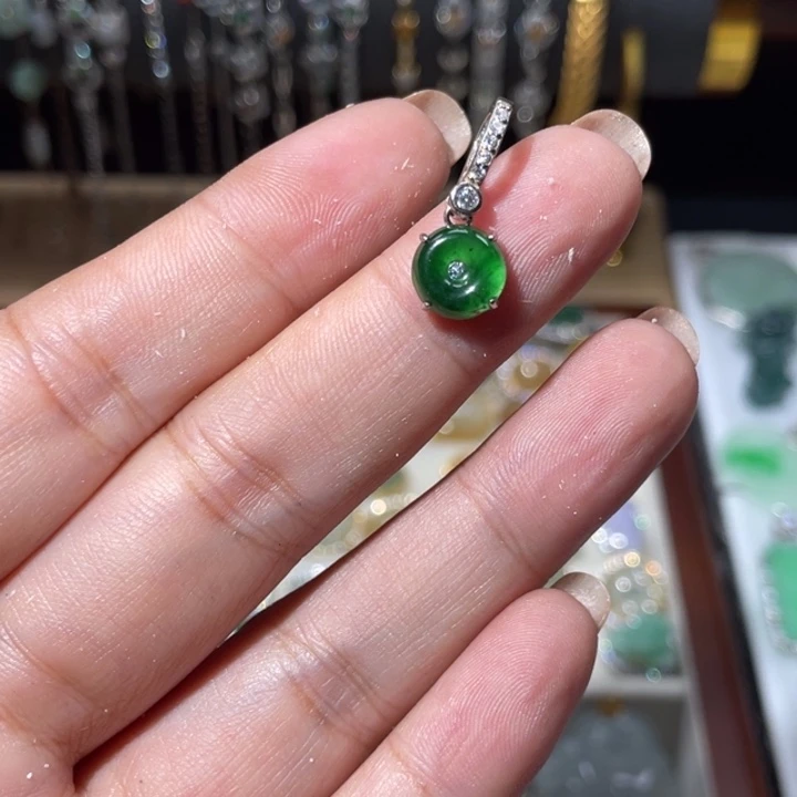 翡翠银S925镶嵌颈饰
