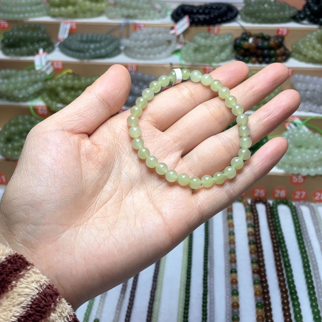 和田玉未镶嵌手链6mm