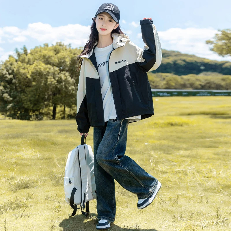 女童外套春秋款2025新款洋气儿童春秋装中大童装女孩夹棉冲锋衣潮